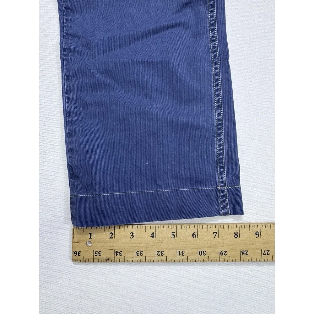 Robert Graham Mens 34x30 Blue Chino Pants Classic Yates Cotton Canvas Straight